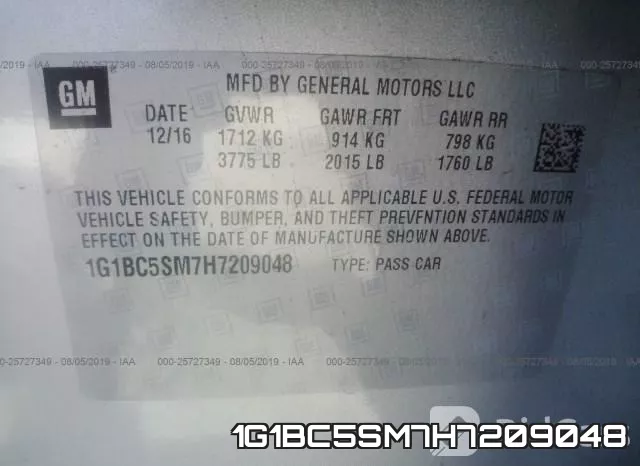 1G1BC5SM7H7209048 фото 10
