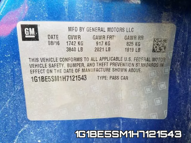 1G1BE5SM1H7121543 фото 2