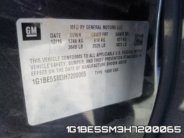 1G1BE5SM3H7200065 фото 2