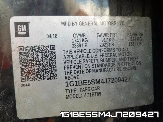 1G1BE5SM4J7209427 фото 2