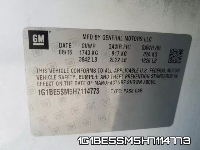 1G1BE5SM5H7114773 фото 2