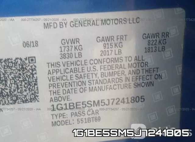 1G1BE5SM5J7241805 фото 10