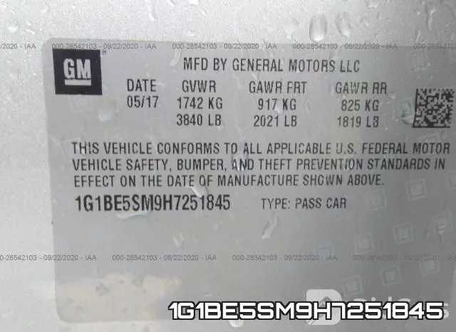 1G1BE5SM9H7251845 фото 10