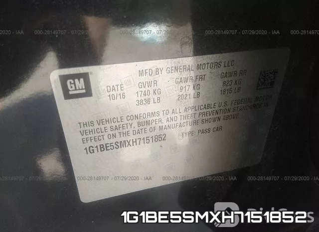 1G1BE5SMXH7151852 фото 10