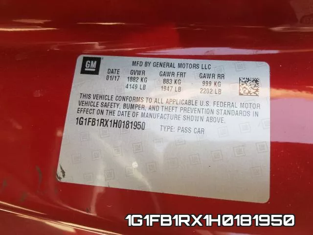 1G1FB1RX1H0181950 фото 2