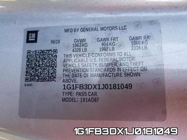 1G1FB3DX1J0181049 фото 2