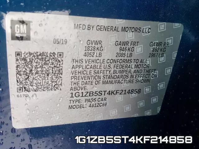 1G1ZB5ST4KF214858 фото 2