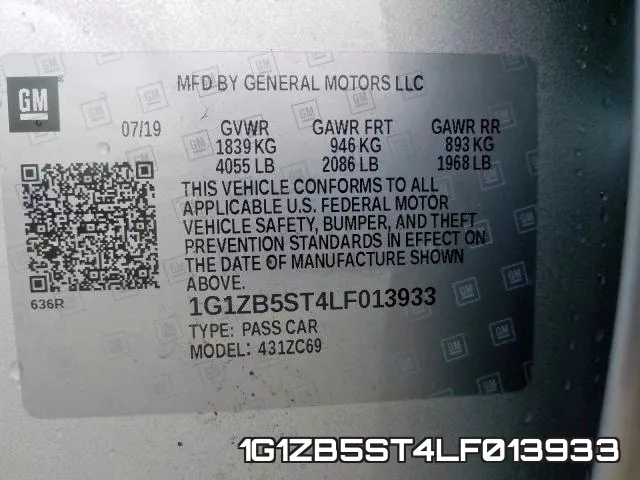 1G1ZB5ST4LF013933 фото 2