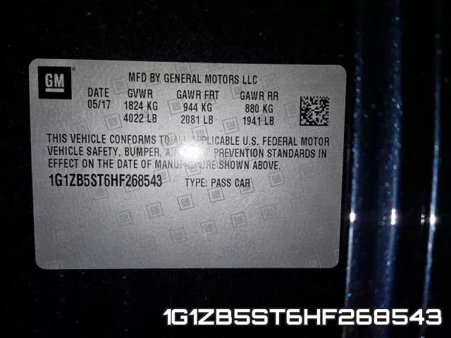 1G1ZB5ST6HF268543 фото 2