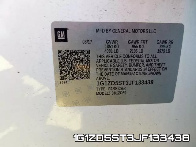 1G1ZD5ST3JF133438 фото 2