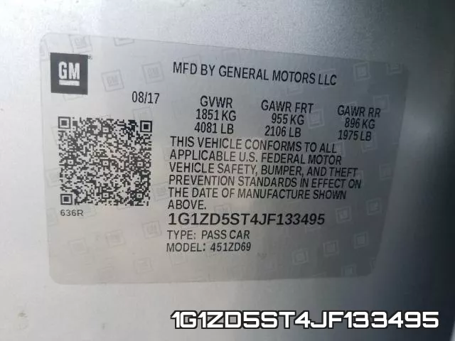 1G1ZD5ST4JF133495 фото 2