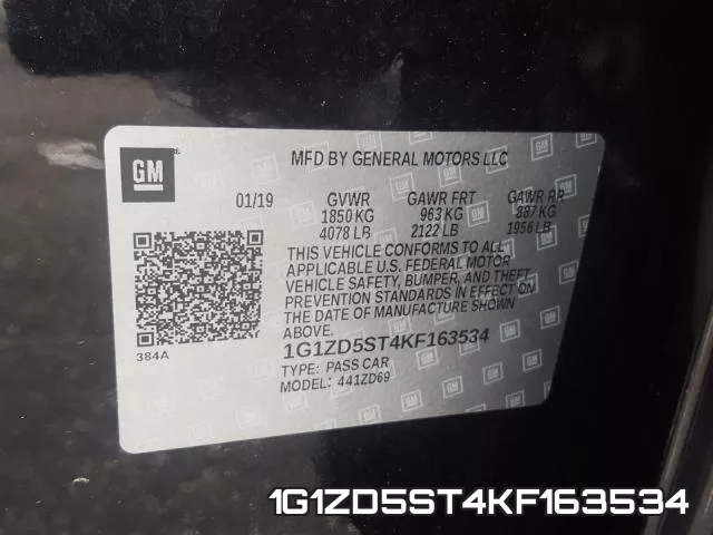 1G1ZD5ST4KF163534 фото 2