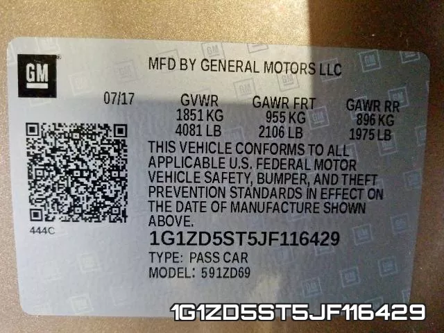 1G1ZD5ST5JF116429 фото 2