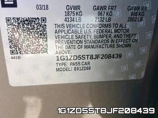 1G1ZD5ST8JF208439 фото 2