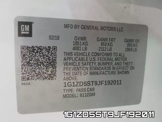 1G1ZD5ST9JF192011 фото 2