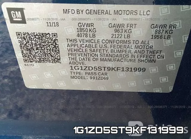 1G1ZD5ST9KF131999 фото 10