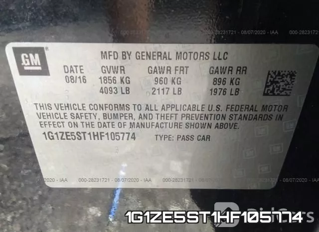 1G1ZE5ST1HF105774 фото 10