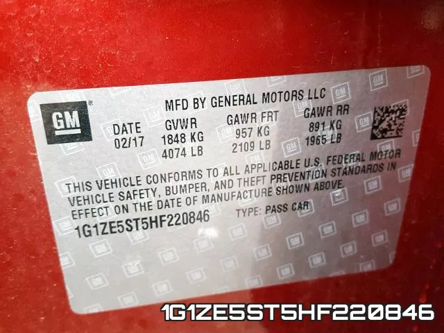1G1ZE5ST5HF220846 фото 2