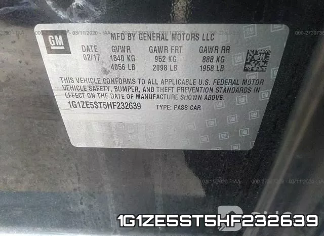 1G1ZE5ST5HF232639 фото 9