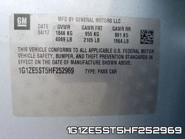 1G1ZE5ST5HF252969 фото 2