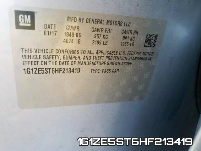 1G1ZE5ST6HF213419 фото 2