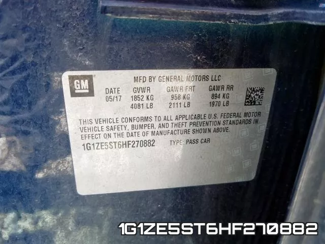 1G1ZE5ST6HF270882 фото 2