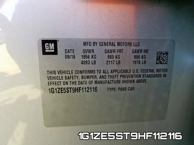 1G1ZE5ST9HF112116 фото 2
