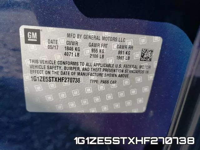 1G1ZE5STXHF270738 фото 2