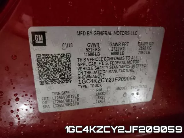 1GC4KZCY2JF209059 фото 2