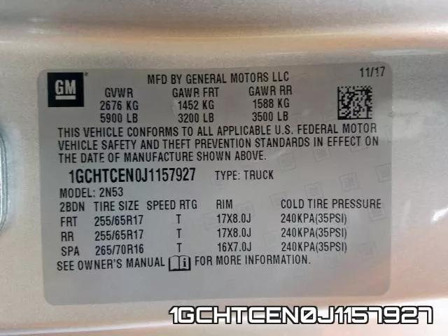 1GCHTCEN0J1157927 фото 2