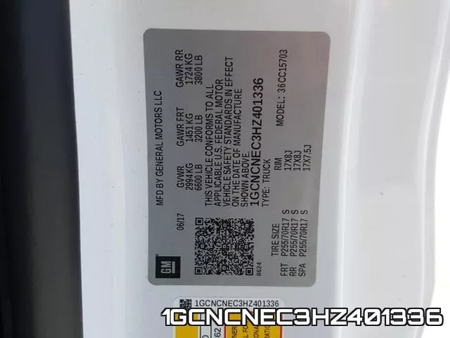 1GCNCNEC3HZ401336 фото 2