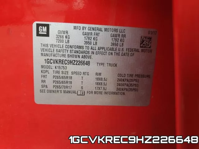 1GCVKREC9HZ226648 фото 2