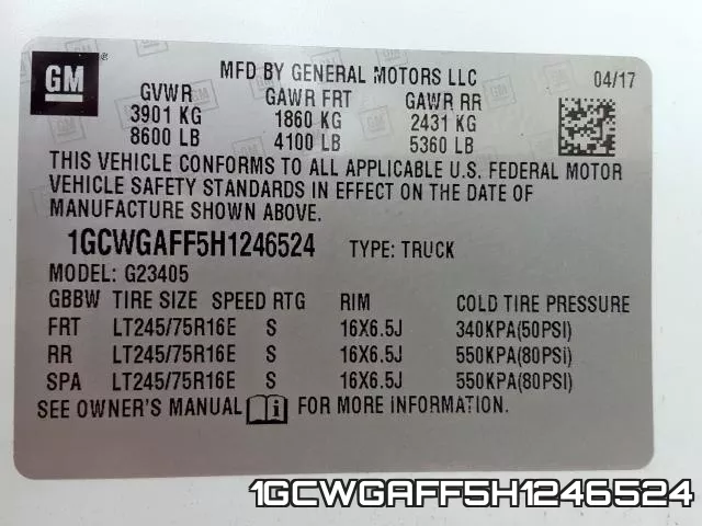 1GCWGAFF5H1246524 фото 2