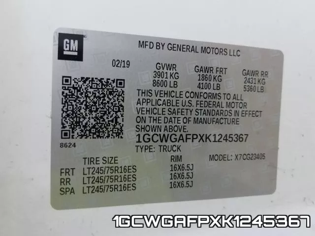 1GCWGAFPXK1245367 фото 2