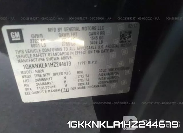 1GKKNKLA1HZ244679 фото 10