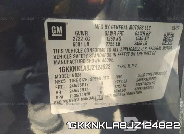 1GKKNKLA8JZ124822 фото 9