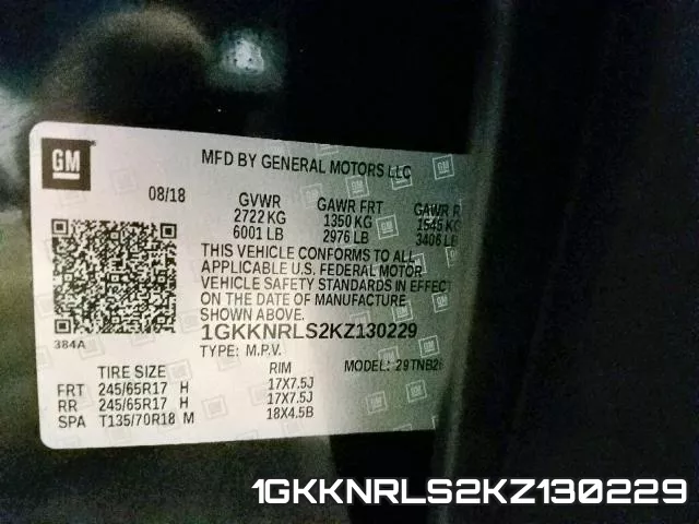 1GKKNRLS2KZ130229 фото 2