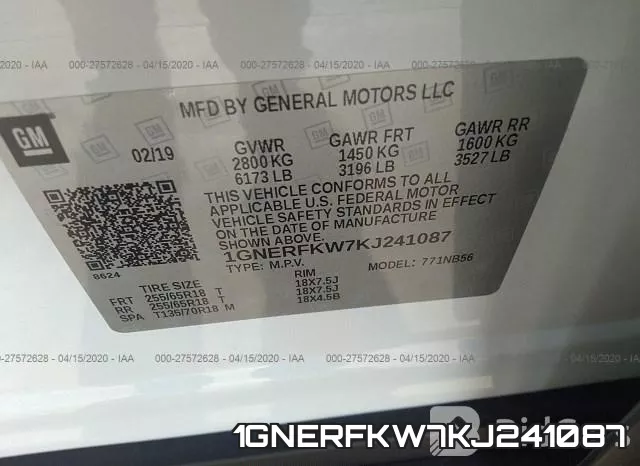 1GNERFKW7KJ241087 фото 10