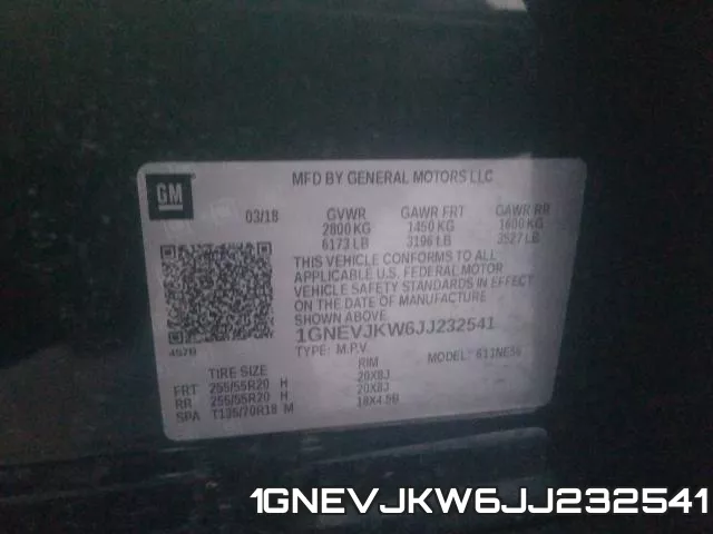 1GNEVJKW6JJ232541 фото 2
