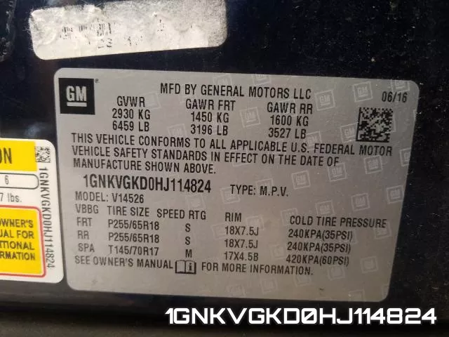1GNKVGKD0HJ114824 фото 2