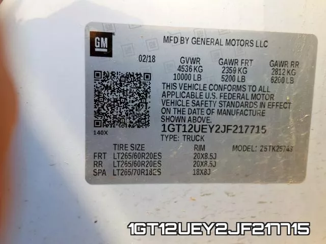 1GT12UEY2JF217715 фото 2