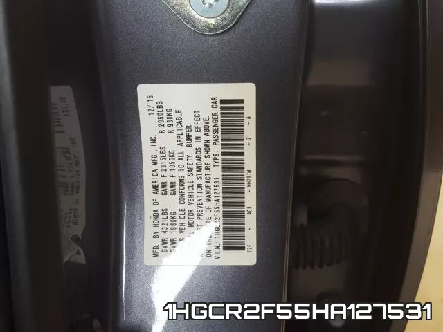 1HGCR2F55HA127531 фото 2
