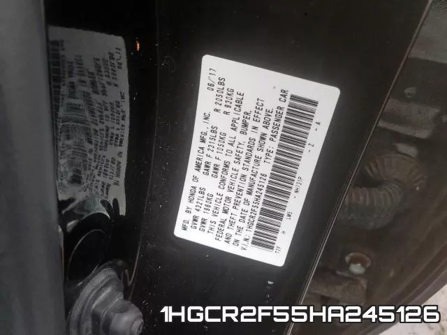 1HGCR2F55HA245126 фото 2