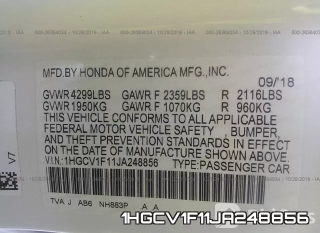 1HGCV1F11JA248856 фото 10