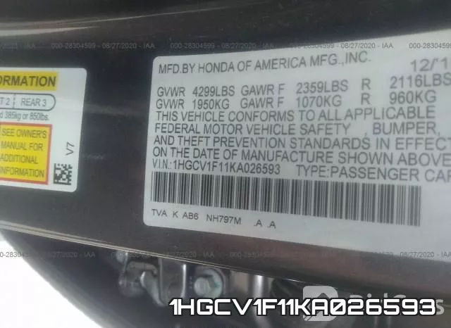 1HGCV1F11KA026593 фото 10