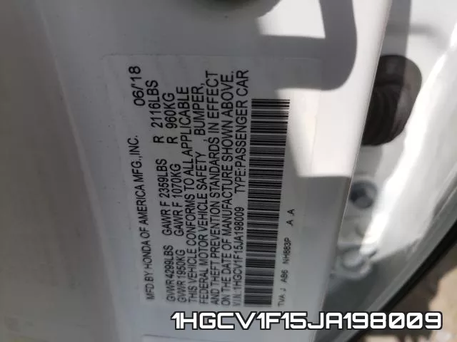 1HGCV1F15JA198009 фото 2