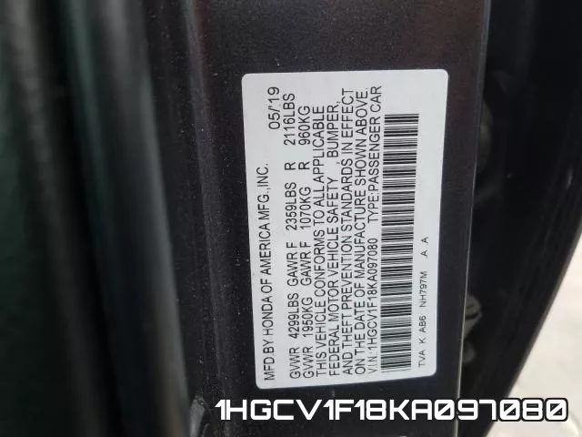 1HGCV1F18KA097080 фото 2