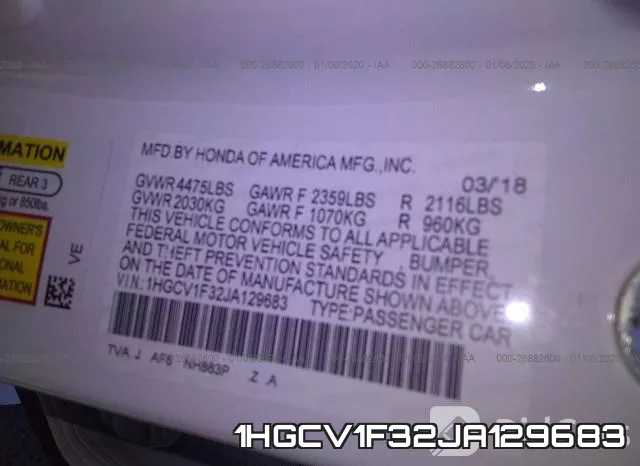 1HGCV1F32JA129683 фото 10