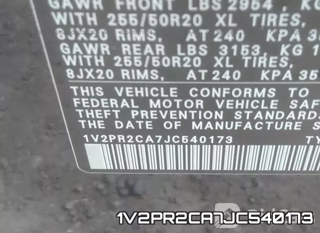 1V2PR2CA7JC540173 фото 10