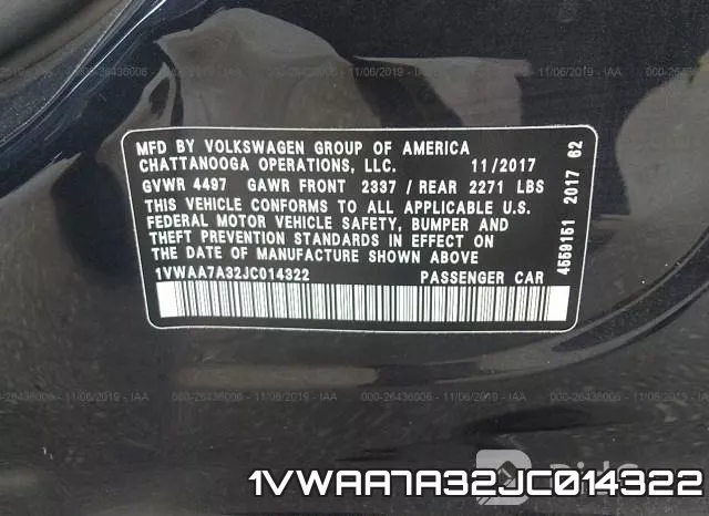 1VWAA7A32JC014322 фото 10
